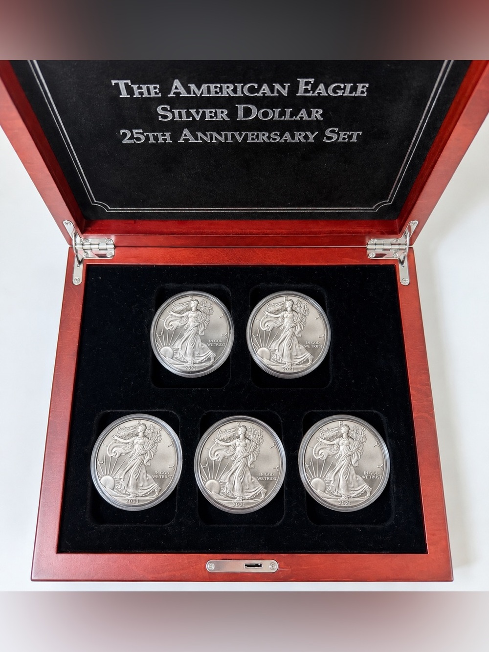 U.S. Mint American Eagle Silver Dollar 25th Anniv Set Box – Empty Display Case